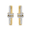 Thumbnail Image 2 of 5/8 CT. T.W. Certified Lab-Grown Diamond Looped Hoop Earrings in Sterling Silver and 10K Gold Plate (I/SI2)