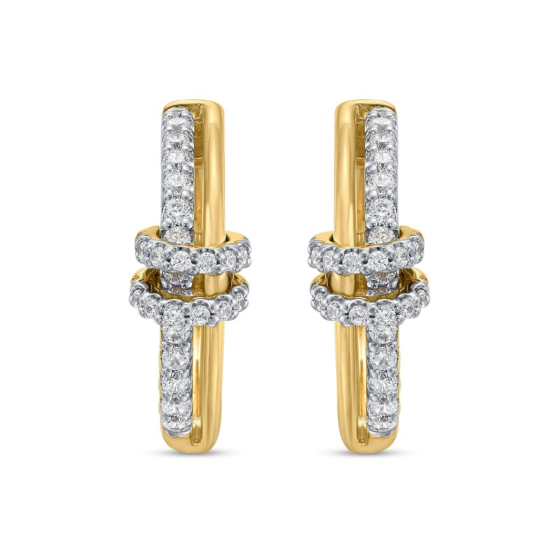 5/8 CT. T.W. Certified Lab-Created Diamond Looped Hoop Earrings in Sterling Silver and 10K Gold Plate (I/SI2)