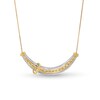 Thumbnail Image 1 of 1/2 CT. T.W. Certified Lab-Grown Diamond Buckle Curved Bar Necklace in Sterling Silver and 10K Gold Plate (I/SI2)