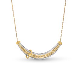 1/2 CT. T.W. Certified Lab-Created Diamond Buckle Curved Bar Necklace in Sterling Silver and 10K Gold Plate (I/SI2)
