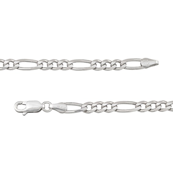 5.6mm Diamond-Cut Figaro Chain Necklace in Solid Sterling Silver - 24"