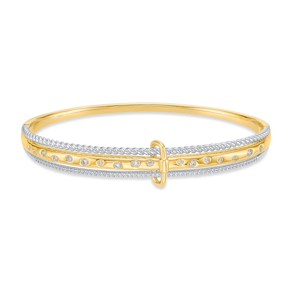 1/2 CT. T.w. Certified Lab-Grown Diamond Buckle Bracelet in Sterling Silver and 10K Gold Plate (I/Si2)