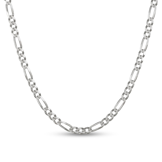 6.5mm Diamond-Cut Figaro Chain Necklace in Solid Sterling Silver - 24"