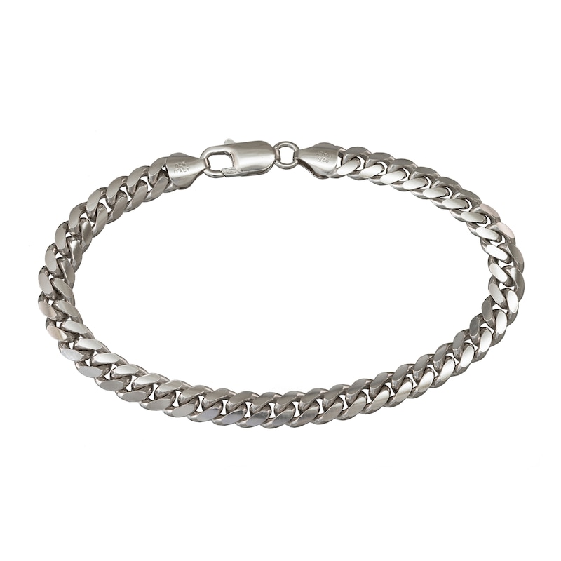 8.5mm Diamond-Cut Cuban Curb Chain Bracelet in Solid Sterling Silver - 8.5"