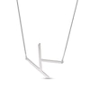 Thumbnail Image 1 of Sideways Uppercase Block Initial Necklace in Sterling Silver (1 Initial)