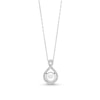 Thumbnail Image 0 of 7.0mm Button Cultured Freshwater Pearl and 1/10 CT. T.W. Diamond Infinity Pendant in 10K White Gold