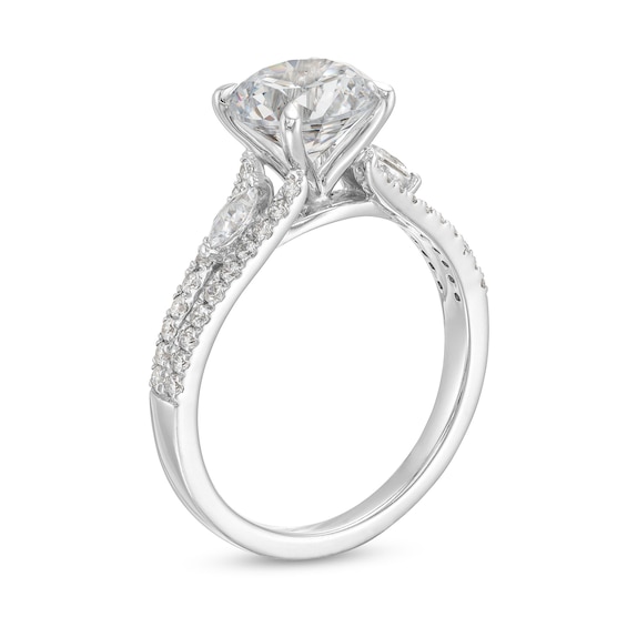 2-1/3 CT. T.w. Certified Lab-Grown Diamond Leaf-Sides Split Shank Engagement Ring in 14K White Gold (F/Vs2)