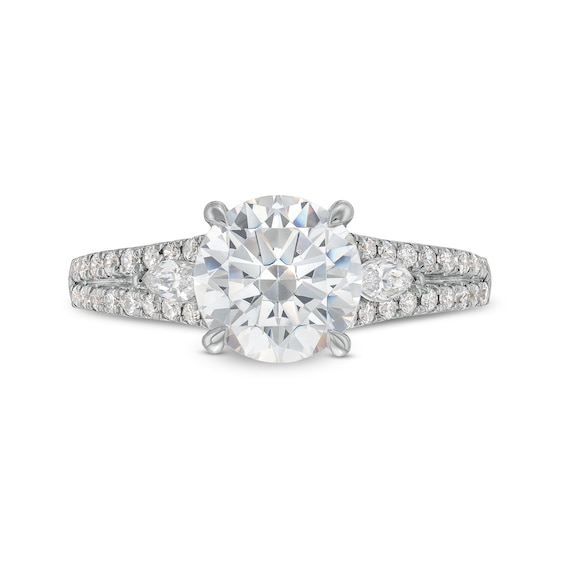 2-1/3 CT. T.w. Certified Lab-Grown Diamond Leaf-Sides Split Shank Engagement Ring in 14K White Gold (F/Vs2)