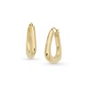 Thumbnail Image 1 of Graduating Triangle Hoop Earrings in Sculpted Hollow 14K Gold