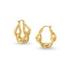 Thumbnail Image 0 of Twist Chain Link Hoop Earrings in Sculpted Hollow 14K Gold