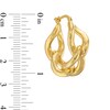 Thumbnail Image 2 of Twist Chain Link Hoop Earrings in Sculpted Hollow 14K Gold