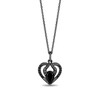 Thumbnail Image 6 of Enchanted Disney Pear-Shaped Onyx and Pink Lab-Created Sapphire with Diamond Two Piece Heart Pendant Set in Silver