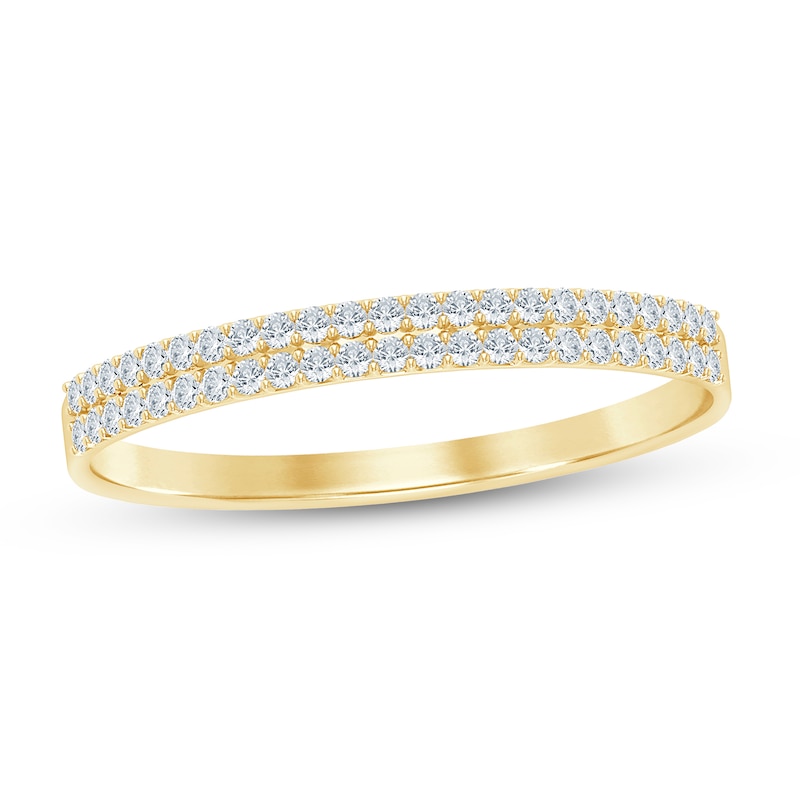 Main Image 1 of 1/10 CT. T.W. Diamond Double Row Stackable Anniversary Band in 10K Gold