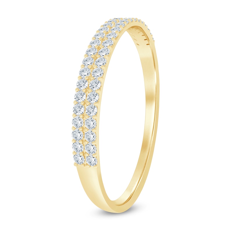Main Image 2 of 1/10 CT. T.W. Diamond Double Row Stackable Anniversary Band in 10K Gold