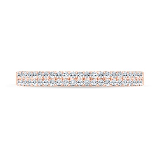 1/10 CT. T.w. Diamond Double Row Stackable Anniversary Band in 10K Rose Gold