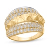 Thumbnail Image 1 of 1-1/2 CT. T.W. Lab-Grown Diamond Multi-Row Ring in Sterling Silver and 10K Gold Plate (I/SI2)