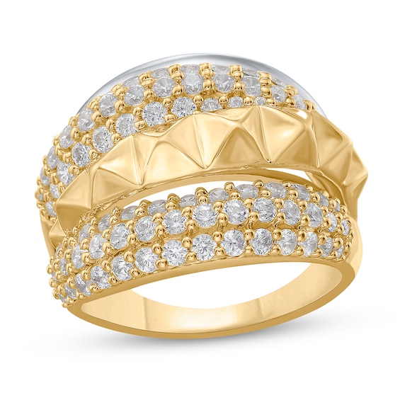 1-1/2 CT. T.w. Certified Lab-Grown Diamond Multi-Row Ring in Sterling Silver and 10K Gold Plate (I/Si2)