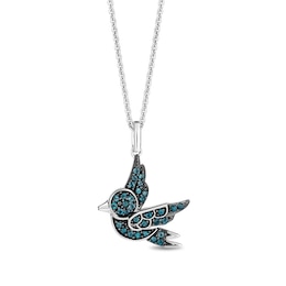 Enchanted Disney Cinderella London Blue Topaz Bird Pendant in Sterling Silver - 19"