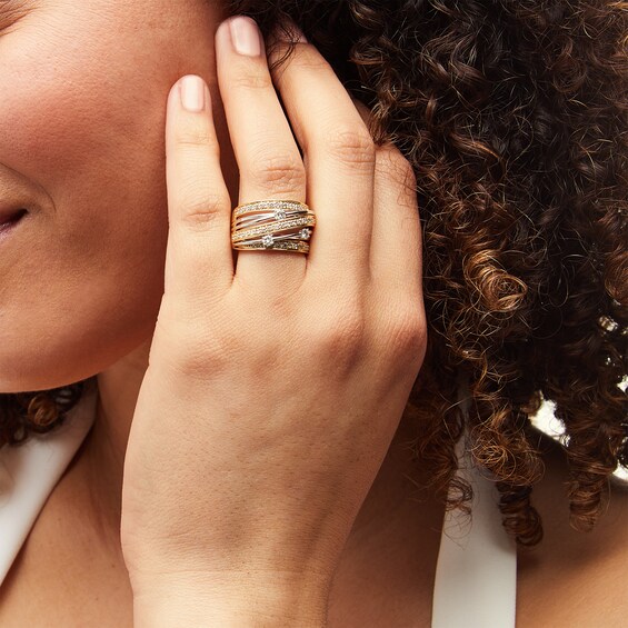 1 CT. T.w. Diamond Crossover Fashion Ring in 10K Gold