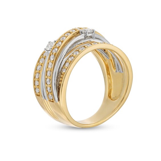 1 CT. T.w. Diamond Crossover Fashion Ring in 10K Gold