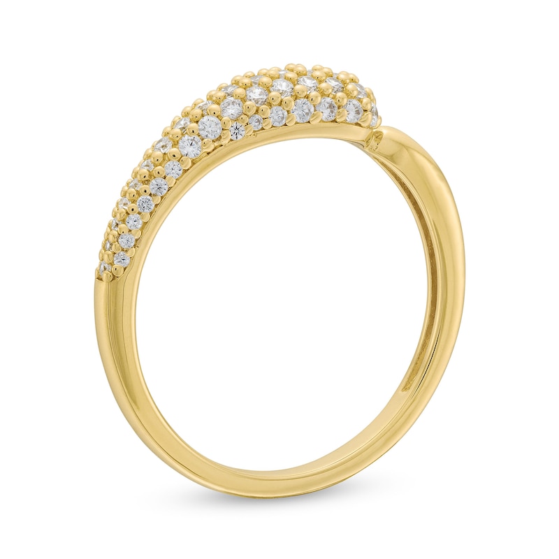 Main Image 3 of 1/3 CT. T.W. Diamond Graduated Teardrop Split Ring in 10K Gold