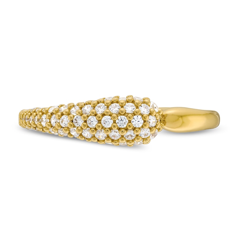 Main Image 4 of 1/3 CT. T.W. Diamond Graduated Teardrop Split Ring in 10K Gold