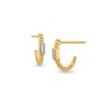 Thumbnail Image 1 of Diamond Accent Trio Rope-Textured J-Hoop Earrings in 10K Gold