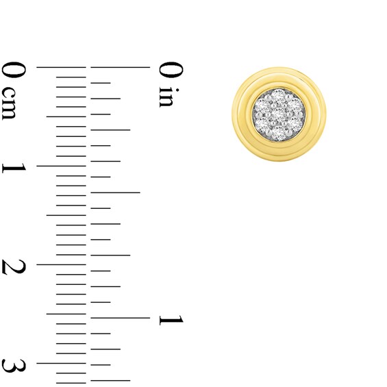 1/4 CT. T.w. Certified Lab-Grown Multi-Diamond Grooved Frame Stud Earrings in 14K Gold (F/Si2)