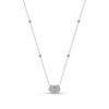 Thumbnail Image 1 of 1/2 CT. T.W. Baguette- and Round-Cut Diamond Station Necklace in 10K White Gold - 18”