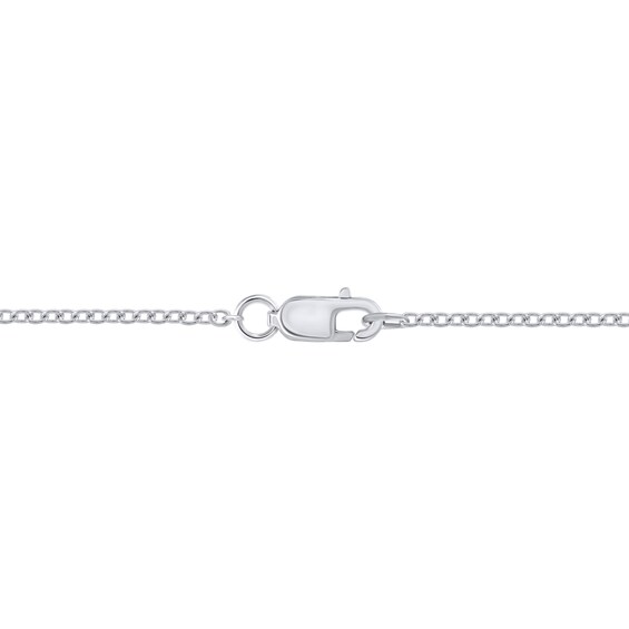 1/2 CT. T.w. Baguette- and Round-Cut Diamond Station Necklace in 10K White Gold - 18â