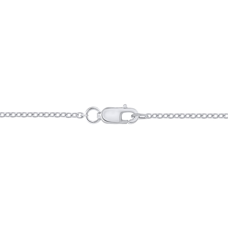 Main Image 2 of 1/2 CT. T.W. Baguette- and Round-Cut Diamond Station Necklace in 10K White Gold - 18”