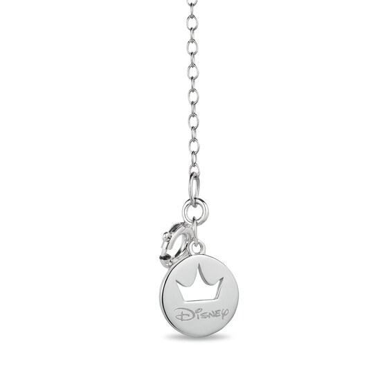 Enchanted Disney Cinderella Oval London Blue Topaz and 1/6 CT. T.w. Diamond Frame Pendant in Sterling Silver - 19â