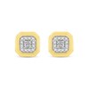 Thumbnail Image 1 of 1/4 CT. T.W. Princess-Cut and Round Certified Lab-Grown Multi-Diamond Octagon Stud Earrings in 14K Gold (F/SI2)