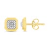 Thumbnail Image 2 of 1/4 CT. T.W. Princess-Cut and Round Certified Lab-Grown Multi-Diamond Octagon Stud Earrings in 14K Gold (F/SI2)