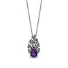 Thumbnail Image 1 of Enchanted Disney Villains Ursula Pear-Shaped Amethyst and 1/8 CT. T.W. Diamond Coral Pendant in Sterling Silver - 19”