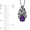 Thumbnail Image 3 of Enchanted Disney Villains Ursula Pear-Shaped Amethyst and 1/8 CT. T.W. Diamond Coral Pendant in Sterling Silver - 19”
