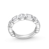 Thumbnail Image 0 of 2-5/8 CT. T.W. Emerald-Cut and Round Certified Lab-Created Diamond Bezel-Set Anniversary Band in 14K White Gold (F/VS2)