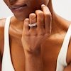 Thumbnail Image 2 of 2-5/8 CT. T.W. Emerald-Cut and Round Certified Lab-Grown Diamond Bezel-Set Anniversary Band in 14K White Gold (F/VS2)