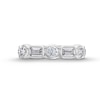 Thumbnail Image 3 of 2-5/8 CT. T.W. Emerald-Cut and Round Certified Lab-Created Diamond Bezel-Set Anniversary Band in 14K White Gold (F/VS2)