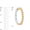 Thumbnail Image 3 of 1-5/8 CT. T.W. Princess-Cut and Round Certified Lab-Grown Diamond Reversible Hoop Earrings in 14K Two-Tone Gold