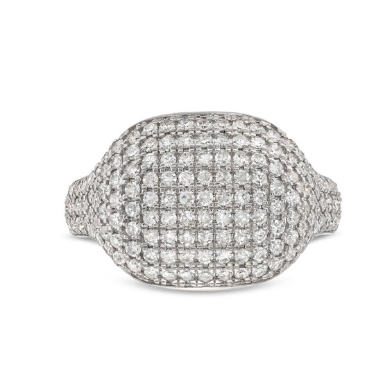 1 CT. T.w. Diamond Signet Ring in 10K White Gold