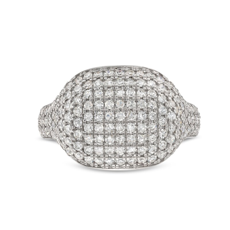 Main Image 4 of 1 CT. T.W. Diamond Signet Ring in 10K White Gold