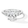 Thumbnail Image 0 of 3-3/4 CT. T.W. Oval Certified Lab-Created Diamond Graduated Shank Engagement Ring in 14K White Gold (I/SI2)