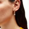 Thumbnail Image 2 of 1/4 CT. T.W. Multi-Diamond Curb Chain Drop Earrings in 10K Gold