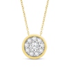 Thumbnail Image 1 of 1/4 CT. T.W. Certified Lab-Grown Multi-Diamond Bezel-Look Necklace in 14K Gold (F/SI2)