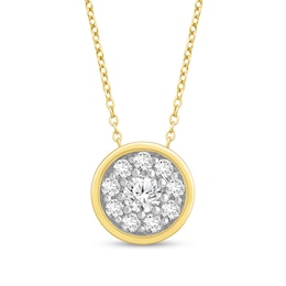 1/4 CT. T.W. Certified Lab-Grown Multi-Diamond Bezel-Look Necklace in 14K Gold (F/SI2)