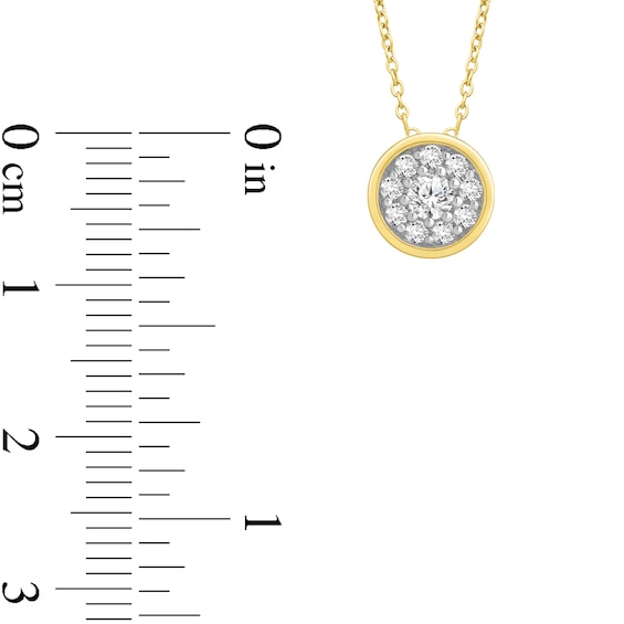 1/4 CT. T.w. Certified Lab-Grown Multi-Diamond Bezel-Look Necklace in 14K Gold (F/Si2)
