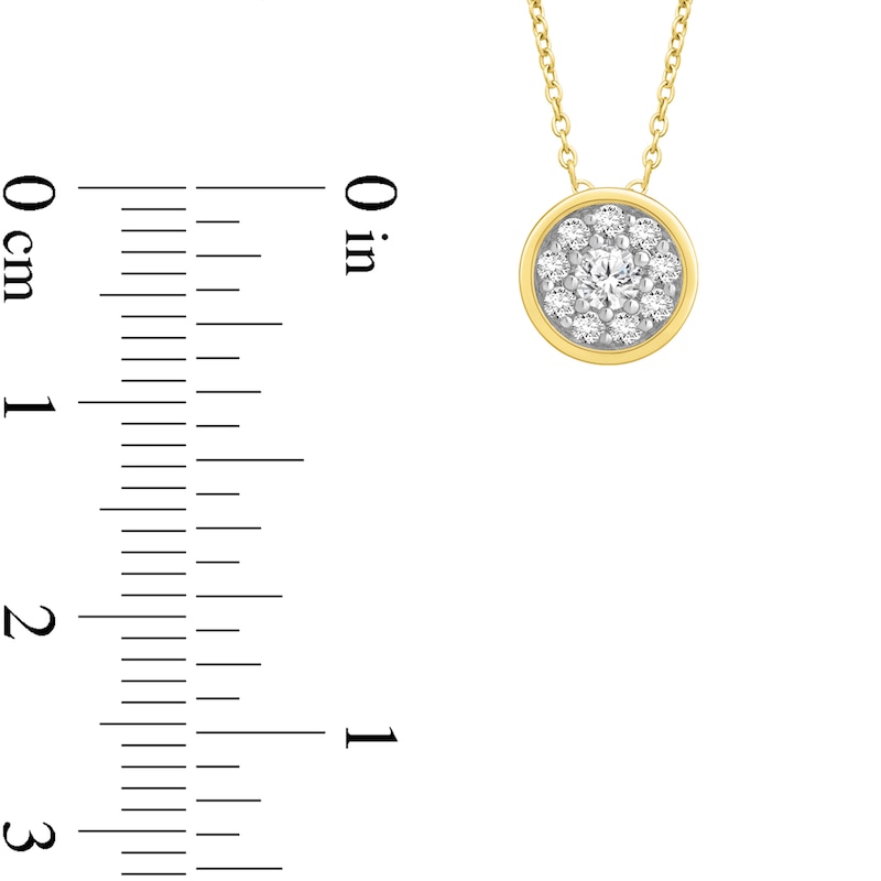 Main Image 2 of 1/4 CT. T.W. Certified Lab-Grown Multi-Diamond Bezel-Look Necklace in 14K Gold (F/SI2)