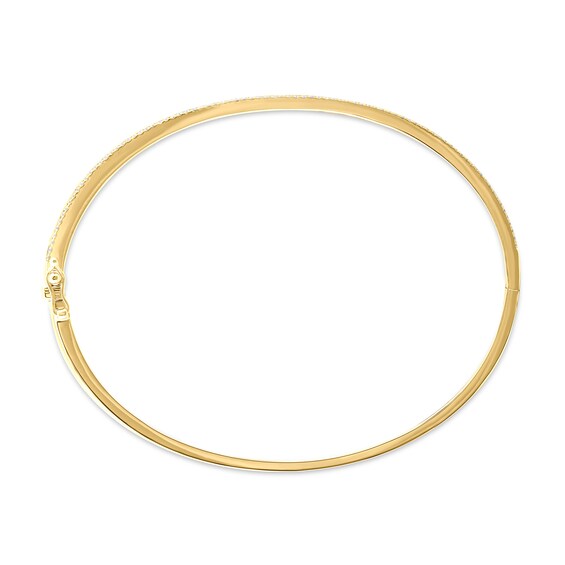 3/4 CT. T.w. Diamond Border Bangle Bracelet in 10K Gold - 6.24"