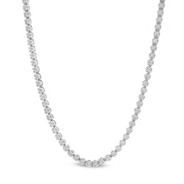 7 CT. T.W. Certified Lab-Created Diamond Tennis Necklace in 14K White Gold (F/SI2) - 18&quot;